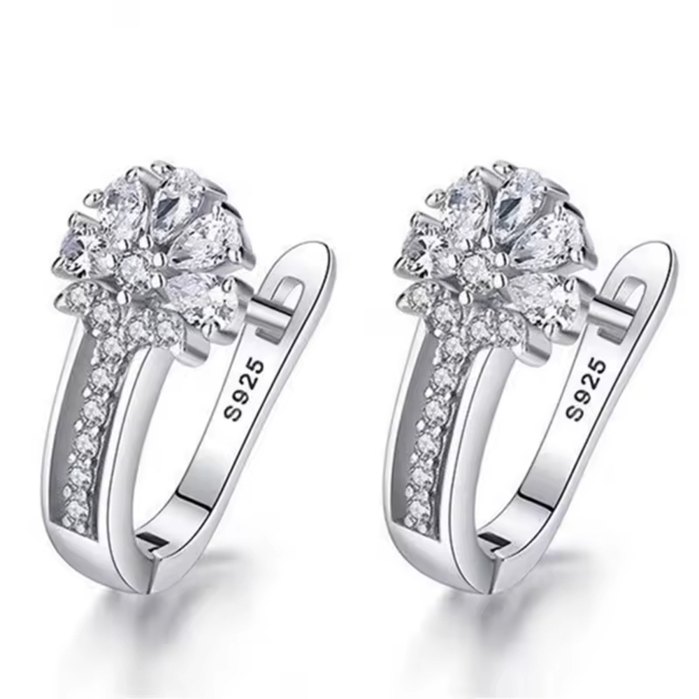 Flower Fine Jewelry Earrings 925 Sterling Silver